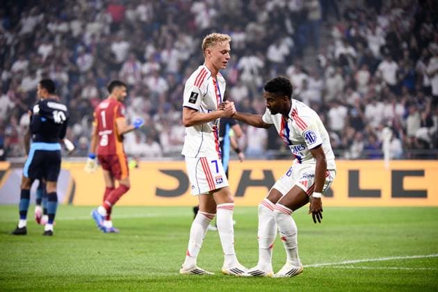 Olympique Lyonnais v Olympique de Marseille - Ligue 1 McDonald s 2025 2026 07 Adam KARABEC (ol) - 16 ABNER VINICIUS (ol) during the Ligue 1 McDonald s match between Lyon and Marseille at Groupama Stadium on August 31, 2025 in Lyon, France. Lyon France  Copyright: xFEPx 776348118