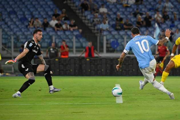 Lazio™s Mattia Zaccagni goal 2-0 during the Serie A Enilive soccer match between SS Lazio and Hellas Verona at the Rome s Olympic stadium, Italy - Sunday, August 31, 2025. - Soccer.  Copyright: xFabrizioxCorradetti LaPressex