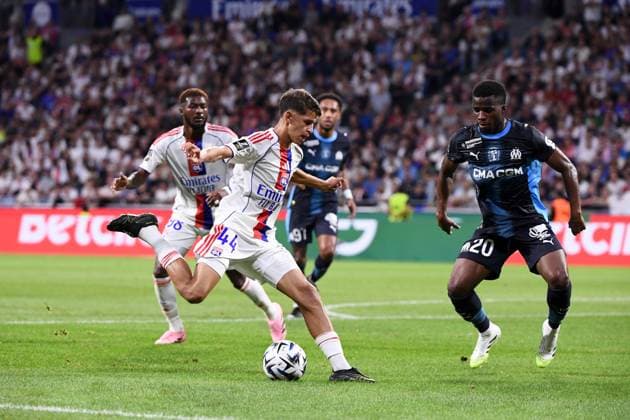 Olympique Lyonnais v Olympique de Marseille - Ligue 1 McDonald s 2025 2026 20 Hamed Junior TRAORE (om) - 44 Khalis MERAH (ol) during the Ligue 1 McDonald s match between Lyon and Marseille at Groupama Stadium on August 31, 2025 in Lyon, France. Lyon France  Copyright: xFEPx 776348118