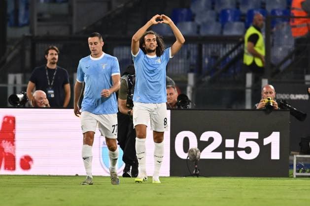 SS Lazio v Hellas Verona FC - Serie A Matteo Guendouzi of S.S. Lazio celebrates after scoring the goal of 1-0 during the 2nd day of the Serie A Championship between S.S. Lazio and Hellas Verona F.C. at the Olympic Stadium in Rome, Italy, on August 31, 2025. Rome Italy Italy  Copyright: xDomenicoxCippitellix originalFilename:cippitelli-sslaziov250831_npqqh.jpg