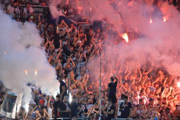 FOOTBALL : FRENCH CHAMPIONSHIP - LYON v MARSEILLE August 31st 2025 OL fans during the French championship Ligue 1 football match between Olympique Lyonnais and Olympique de Marseille on 31 August 2025 at Groupama Stadium in DÃ cines-Charpieu near Lyon, France - Photo Cyril Lestage DÃ cines-CharpieuFrance  Copyright: xCyrilxLestagex