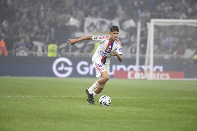 Football : Olympique Lyonnais V Olympique de Marseille - ligue 1 31 08 2025 Merah k halis of Lyon during the French L1 football match between Olympique Lyonnais and Olympique Marseille at the Groupama stadium in Decines-Charpieu Lyon, France on August 31, 2025  Copyright: xMourad_ALLILIx