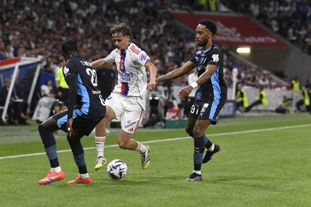 Football : Olympique Lyonnais V Olympique de Marseille - ligue 1 31 08 2025 Tyler MORTON of Lyon during the French L1 football match between Olympique Lyonnais and Olympique Marseille at the Groupama stadium in Decines-Charpieu Lyon, France on August 31, 2025  Copyright: xMourad_ALLILIx