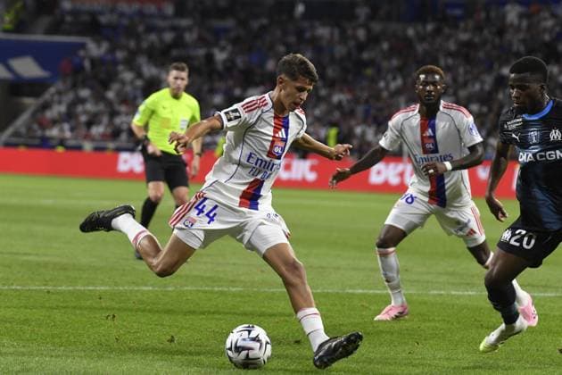 Football : Olympique Lyonnais V Olympique de Marseille - ligue 1 31 08 2025 Merah k halis of Lyon during the French L1 football match between Olympique Lyonnais and Olympique Marseille at the Groupama stadium in Decines-Charpieu Lyon, France on August 31, 2025  Copyright: xMourad_ALLILIx