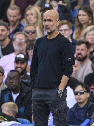 Brighton, England, August 31 2025: Manchester City manager Josep Guardiola during the Premier League match between Brighton and Hove Albion and Manchester City at the American Express Stadium. (Photo by David Horton Sports Press Photo) Copyright: xDavidxHorton SportsxPressxPhotox Sportspressphoto_SPR19618