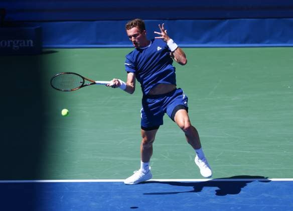 2025 US Open Tennis Championships, Day Eight, Billy Jean-King Tennis Centre, Flushing Meadows, New York, USA, 31 08 2025 Jiri Lehecka (CZE) in action during his fourth round match against Adrian Mannarino (FRA) in the 2025 US Open at Flushing Meadows New York Billy Jean King Tennis Centre, Flushing Meadows New York USA Copyright: xMarkxGreenwoodx