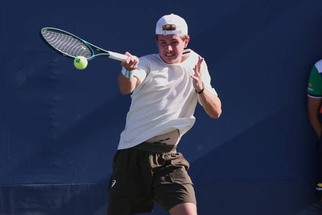 Flynn Thomas (SUI), Jungen Einzel, Boys Singles, US Open Championships 2023, USTA Billie Jean King National Tennis Center, Flushing Meadows, New York, USA . Copyright: xJuergenxHasenkopfx