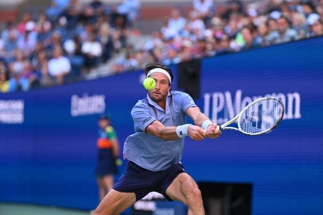 US Open - Fourth Round Arthur Rinderknech (FRA) during his fourth round match at the 2025 US Open at Billie Jean National Tennis Center in New York City, NY, USA, on August 31, 2025. Photo by Corinne Dubreuil ABACAPRESS.COM New York City United States  Copyright: xDubreuilxCorinne ABACAx