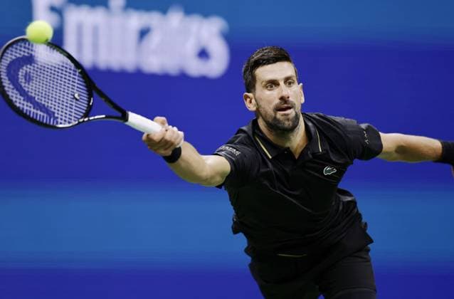 Tennis: U.S. Open Novak Djokovic of Serbia plays against Jan-Lennard Struff of Germany in the men s singles fourth round at the U.S. Open tennis championships in New York on Aug. 31, 2025.  A14AA0004808572P