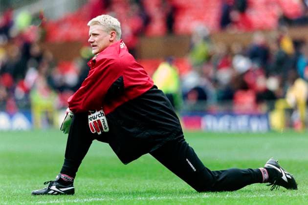 990307 Fotboll, Premier League, Manchester United, ManU - Chelsea, 0-0: Peter Schmeichel, malvakt i Manchester United. Copyright: BILDBYRAN BB990307BB054