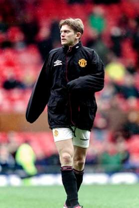 990307 Fotboll, Premier League, Manchester United, ManU - Chelsea, 0-0: Jesper Blomqvist, Manchester United. Copyright: BILDBYRAN BB990307BB055