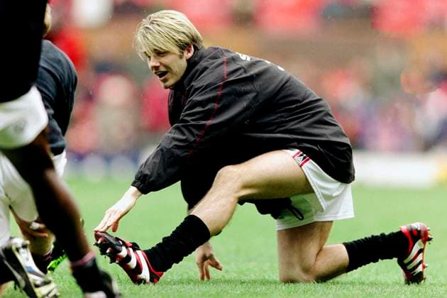 990307 Fotboll, Premier League, Manchester United, ManU - Chelsea, 0-0: David Beckham, Manchester United. *** 990307 Football, Premier League, Manchester United Chelsea, 0 0 David Beckham, Manchester United  Copyright: BILDBYRAN BB990307BB056