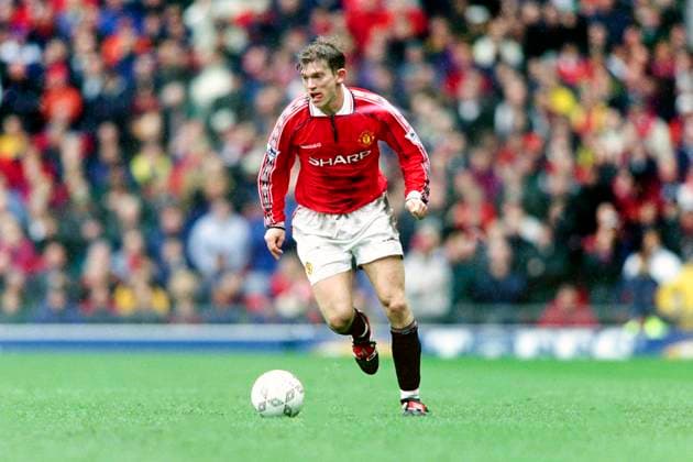 990307 Fotboll, Premier League, Manchester United, ManU - Chelsea, 0-0: Jesper Blomqvist, Manchester United. Copyright: BILDBYRAN BB990307BB060