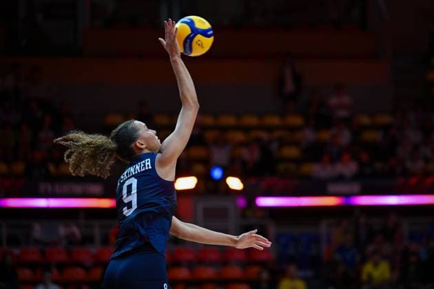 US v Canada - FIVB Women’s World Volleyball Championship BANGKOK, THAILAND - SEPTEMBER 01: Madisen Skinner of US in action during the FIVB Women s World Volleyball Championship match between US and Canada at Huamark Indoor Stadium in Bangkok, Thailand on September, 2025. Mustafa Hatipoglu Anadolu Banghok Thailand. Editorial use only. Please get in touch for any other usage.  Copyright: x2025xAnadoluxMustafaxHatipoglux