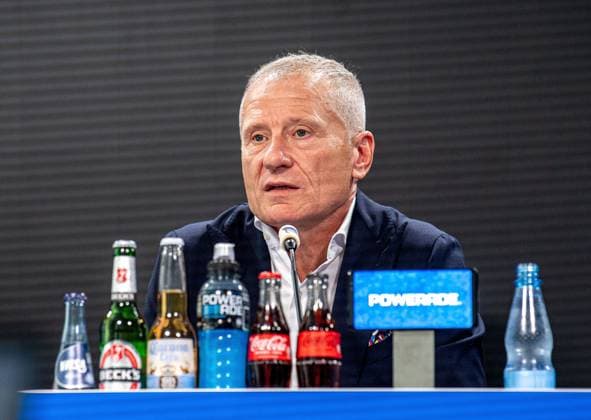 Fussball, Herren, Saison 2025 26, 2. Bundesliga, Hertha BSC, Pressekonferenz zur Vorstellung des neuen Geschäftsführers, im Bild: Geschäftsführer Dr. Peter Görlich (Hertha BSC), 01.09. 2025,