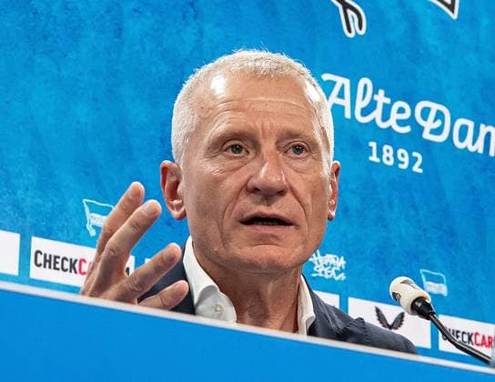 Fussball, Herren, Saison 2025 26, 2. Bundesliga, Hertha BSC, Pressekonferenz zur Vorstellung des neuen Geschäftsführers, im Bild:Geschäftsführer Dr. Peter Görlich (Hertha BSC), 01.09. 2025,