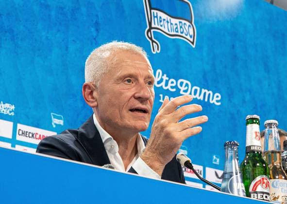 Fussball, Herren, Saison 2025 26, 2. Bundesliga, Hertha BSC, Pressekonferenz zur Vorstellung des neuen Geschäftsführers, im Bild: Geschäftsführer Dr. Peter Görlich (Hertha BSC), 01.09. 2025,