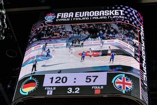 FIBA EuroBasket 2025: Deutschland - Grossbritannien; 01.09.2025 Ende: 120:57 FIBA EuroBasket 2025: Deutschland - Grossbritannien, Tampere, Nokia Arena am 01.09.2025 Copyright: xBEAUTIFULxSPORTS Wunderlx
