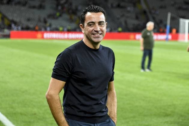 FC Barcelona, Barca v Tottenham - 58th Joan Gamper Trophy BARCELONA, SPAIN - AUGUST 08: Xavi Hernandez (R), head coach of Barcelona follows the 58th Joan Gamper Trophy match between Barcelona and Tottenham Hotspur FC at the Lluis Companys Olympic Stadium on August 08, 2023. Spain World. Editorial use only. Please get in touch for any other usage.  Copyright: x2025xAnadoluxAdriaxPuigx