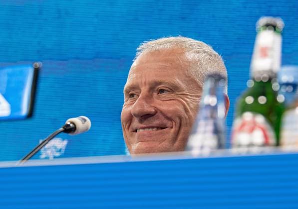 Fussball, Herren, Saison 2025 26, 2. Bundesliga, Hertha BSC, Pressekonferenz zur Vorstellung des neuen Geschäftsführers, im Bild: Geschäftsführer Dr. Peter Görlich (Hertha BSC), 01.09. 2025,