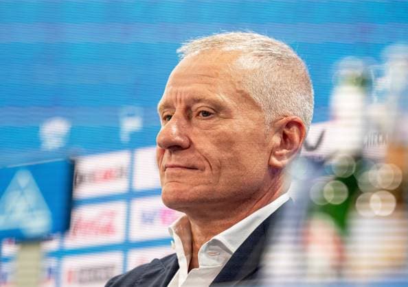 Fussball, Herren, Saison 2025 26, 2. Bundesliga, Hertha BSC, Pressekonferenz zur Vorstellung des neuen Geschäftsführers, im Bild: Geschäftsführer Dr. Peter Görlich (Hertha BSC), 01.09. 2025,