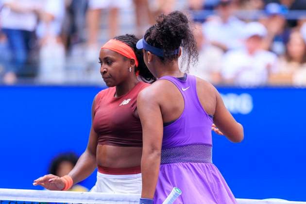 September 1, 2025, Flushing Meadows, New York, USA: Naomi Osaka hugs Coco Gauff after winning her match on Day 9 of the 2025 US Open at USTA Billie Jean King National Tennis Center on Monday September 1, 2025 in the Flushing neighborhood of the Queens borough of New York City. JAVIER ROJAS PI Flushing Meadows USA - ZUMAp124 20250901_zaa_p124_057 Copyright: xJavierxRojasx