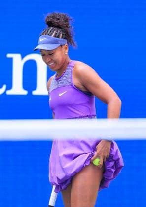 September 1, 2025, Flushing Meadows, New York, USA: Naomi Osaka laughs at chants from fans during a match against Coco Gauff on Day 9 of the 2025 US Open at USTA Billie Jean King National Tennis Center on Monday September 1, 2025 in the Flushing neighborhood of the Queens borough of New York City. JAVIER ROJAS PI Flushing Meadows USA - ZUMAp124 20250901_zaa_p124_065 Copyright: xJavierxRojasx