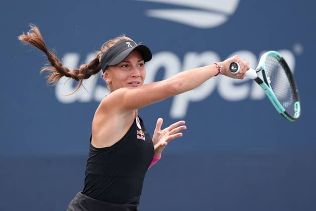 Julia Stusek (GER), Maedchen Einzel, Girls Singles, US Open Championships 2023, USTA Billie Jean King National Tennis Center, Flushing Meadows, New York, USA . Copyright: xJuergenxHasenkopfx