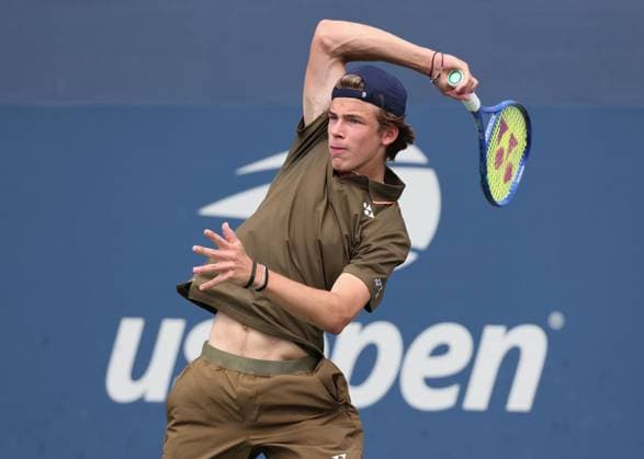 Niels McDonald (GER), Jungen Einzel, Boys Singles US Open Championships 2023, USTA Billie Jean King National Tennis Center, Flushing Meadows, New York, USA . Copyright: xJuergenxHasenkopfx