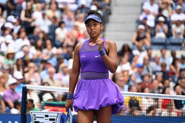 (250902) -- NEW YORK, Sept. 2, 2025 -- Osaka Naomi of Japan celebrates scoring during the women s singles fourth round match against Coco Gauff of the United States at the 2025 US Open tennis championships in New York, the United States, Sept. 1, 2025. ) (SP)U.S.-NEW YORK-TENNIS-US OPEN-WOMEN S SINGLES-OSAKA VS GAUFF LixRui 