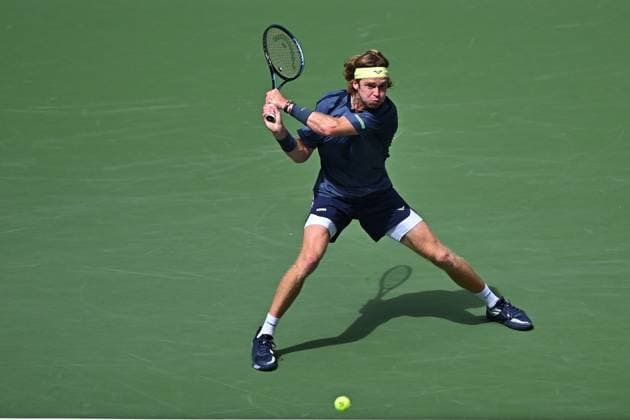US Open - Fourth Round Andrey Rublev (RUS) during his fourth round match at the 2025 US Open at Billie Jean National Tennis Center in New York City, NY, USA, on September 1, 2025. Photo by Corinne Dubreuil ABACAPRESS.COM New York City United States  Copyright: xDubreuilxCorinne ABACAx