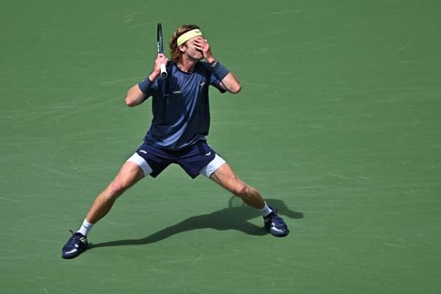 US Open - Fourth Round Andrey Rublev (RUS) during his fourth round match at the 2025 US Open at Billie Jean National Tennis Center in New York City, NY, USA, on September 1, 2025. Photo by Corinne Dubreuil ABACAPRESS.COM New York City United States  Copyright: xDubreuilxCorinne ABACAx