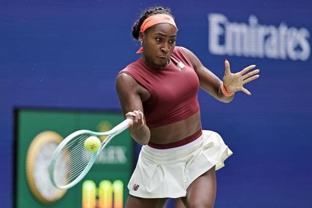 Tennis: U.S. Open Coco Gauff of the United States plays against Naomi Osaka of Japan in the women s singles fourth round at the U.S. Open tennis championships in New York on Sept. 1, 2025.  A14AA0004812415P
