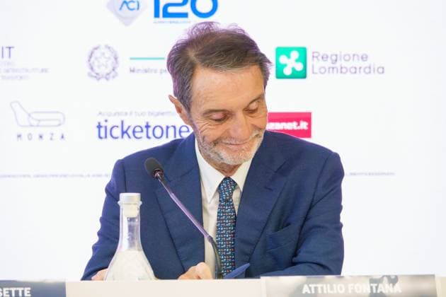 Attilio Fontana, Presidente della Regione Lombardia during Pirelli Gran Premio d Italia 2025 - press conference, PK, Pressekonferenz Formula 1 Championship in Monza, Italy, September 02 2025  Copyright: xLucaxRossini IPAxSportx xipa-agency.netx xx IPA_63954476 IPA_Agency_IPA63954476