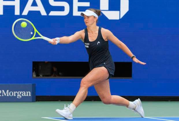 September 2, 2025, Flushing Meadows, New York, USA: Barbora Krejcikova hits a forehand return during a match against Jessica Pegula on Day 10 of the 2025 US Open at USTA Billie Jean King National Tennis Center on Tuesday September 2, 2025 in the Flushing neighborhood of the Queens borough of New York City. JAVIER ROJAS PI Flushing Meadows USA - ZUMAp124 20250902_zaa_p124_013 Copyright: xJavierxRojasx