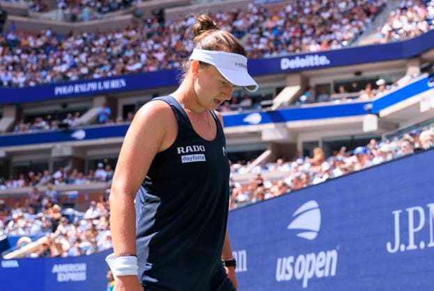 September 2, 2025, Flushing Meadows, New York, USA: Barbora Krejcikova after losing a game during a match against Jessica Pegula on Day 10 of the 2025 US Open at USTA Billie Jean King National Tennis Center on Tuesday September 2, 2025 in the Flushing neighborhood of the Queens borough of New York City. JAVIER ROJAS PI Flushing Meadows USA - ZUMAp124 20250902_zaa_p124_022 Copyright: xJavierxRojasx