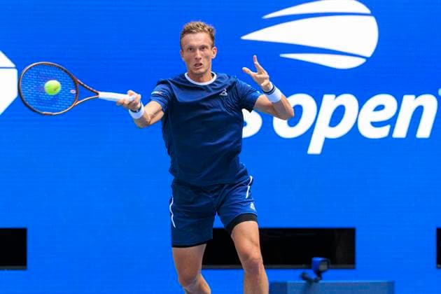 September 2, 2025, Flushing Meadows, New York, USA: Jiri Lehecka hits a forehand return during a match against Carlos Alcaraz on Day 10 of the 2025 US Open at USTA Billie Jean King National Tennis Center on Tuesday September 2, 2025 in the Flushing neighborhood of the Queens borough of New York City. JAVIER ROJAS PI Flushing Meadows USA - ZUMAp124 20250902_zaa_p124_048 Copyright: xJavierxRojasx