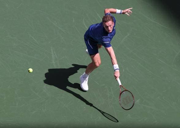 Jiri Lehecka (CZE), von oben, US Open Championships 2023, USTA Billie Jean King National Tennis Center, Flushing Meadows, New York, USA . Copyright: xJuergenxHasenkopfx