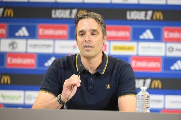 Football : press conference, PK, Pressekonferenz Olympique Lyonnais 03 09 202 Michael Gerlinger, general manager of Olympique Lyonnais, during the press conference at the Groupama Stadium in Decines-Charpieu, September 3, 2025  Copyright: xALLILI_MOURADx