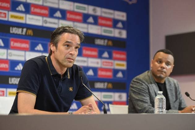 Football : press conference, PK, Pressekonferenz Olympique Lyonnais 03 09 202 Michael Gerlinger, general manager of Olympique Lyonnais, during the press conference at the Groupama Stadium in Decines-Charpieu, September 3, 2025  Copyright: xALLILI_MOURADx