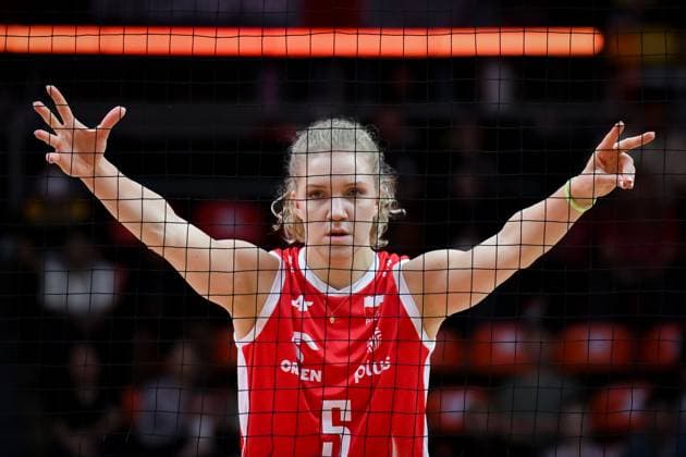 Italy v Poland - FIVB Women’s World Volleyball Championship BANGKOK, THAILAND - SEPTEMBER 03: Agnieszka Korneluk (5) of Poland in action during the FIVB Women’s World Volleyball Championship quarter final match between Italy and Poland at Huamark Indoor Stadium in Bangkok, Thailand, on September 3, 2025. Mustafa Hatipoglu Anadolu Banghok Thailand. Editorial use only. Please get in touch for any other usage.  Copyright: x2025xAnadoluxMustafaxHatipoglux
