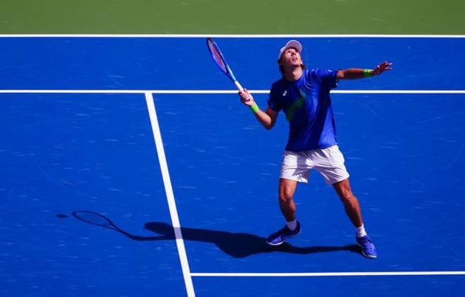 Alex De Minaur in quarter final action 2025 US Open, Day Eleven, USTA Billie Jean King National Tennis Center, New York, USA - 03 Sept 2025New York USTA Billie Jean King National T New York (NY) United States of America  Copyright: xJavierxGarcia Shutterstockx 15458346c