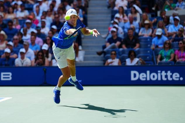 Alex De Minaur in quarter final action 2025 US Open, Day Eleven, USTA Billie Jean King National Tennis Center, New York, USA - 03 Sept 2025New York USTA Billie Jean King National T New York (NY) United States of America  Copyright: xJavierxGarcia Shutterstockx 15458346m