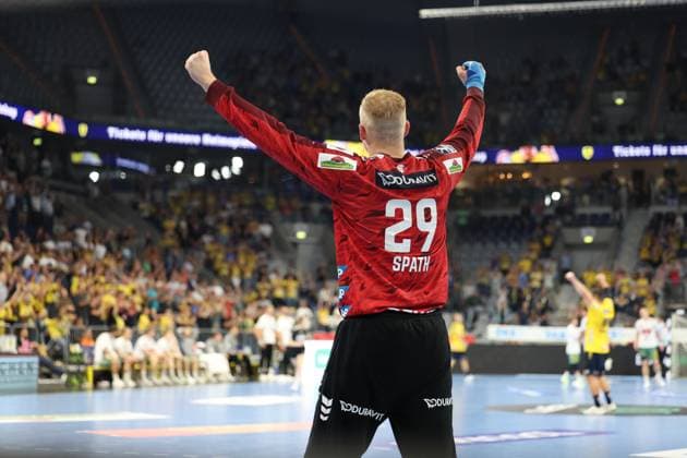 03.09.2025, xrekx, Handball Daikin HBL, Rhein Neckar Loewen - GWD Minden v.l. David Späth Spaeth (Rhein-Necker Loewen) (DFL DFB REGULATIONS PROHIBIT ANY USE OF PHOTOGRAPHS as IMAGE SEQUENCES and or QUASI-VIDEO) Mannheim