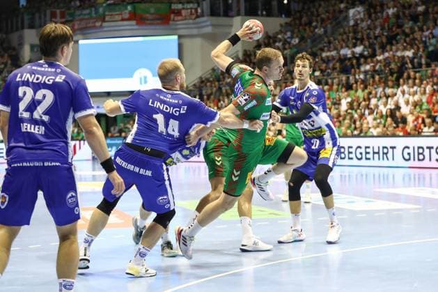 03.09.2025, xgox, Handball - Daikin HBL SC Magdeburg - ThSV Eisenach emspor, v.l. Omar Ingi Magnusson (Magdeburg, 14) wirft Tor, Torschuetze, erzielt Tor, Treffer, scores the goal Magdeburg