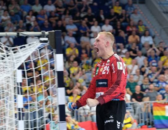 HBL-Handball-Bundesliga - Saison 2025 26 Mannheim SAP-Arena 03.09.2025 Rhein-Neckar-Löwen (rnl) - GWD Minden (gwd) 27:24 Torwart David SPAETH (Rhein-Neckar-Löwen) HBL-Handball-Bundesliga