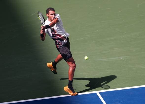 Felix Auger-Aliassime (CAN),von oben, US Open Championships 2023, USTA Billie Jean King National Tennis Center, Flushing Meadows, New York, USA . Copyright: xJuergenxHasenkopfx