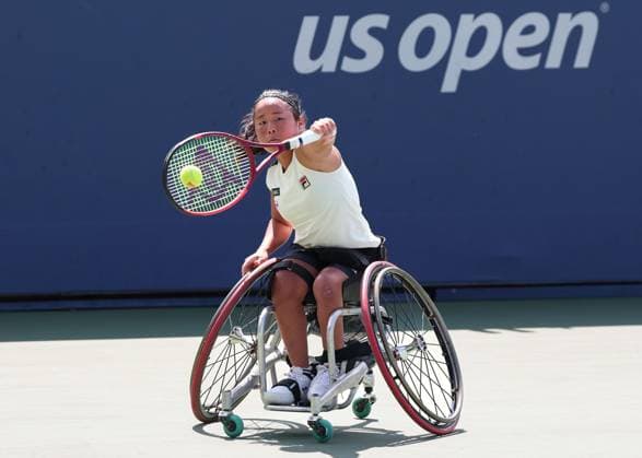 Yui Kamiji (JPN), Rollstuhl Damen Einzel, Wheelchair Ladies Singles, US Open Championships 2023, USTA Billie Jean King National Tennis Center, Flushing Meadows, New York, USA . Yui Kamiji (JPN), Rollstuhl Damen Einzel, US Open Championships 2023, USTA Billie Jean King National Tennis Center, Flushing Meadows, New York, USA . Copyright: xJuergenxHasenkopfx