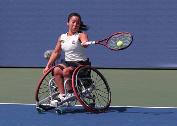 Yui Kamiji (JPN), Rollstuhl Damen Einzel, Wheelchair Ladies Singles, US Open Championships 2023, USTA Billie Jean King National Tennis Center, Flushing Meadows, New York, USA . Yui Kamiji (JPN), Rollstuhl Damen Einzel, US Open Championships 2023, USTA Billie Jean King National Tennis Center, Flushing Meadows, New York, USA . Copyright: xJuergenxHasenkopfx