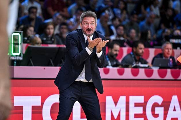 Gianmarco Pozzecco Grecia Greece Hellas - Italia Italy FIBA Eurobasket 2025 - CYPRUS - Fase a gironi - Gruppo C Limassol, 28 08 2025 Foto L.Canu Ciamillo-Castoria Limassol Spyrou Kyprianou Athletic Center Sardegna Cyprus  Copyright: xLuigixCanux